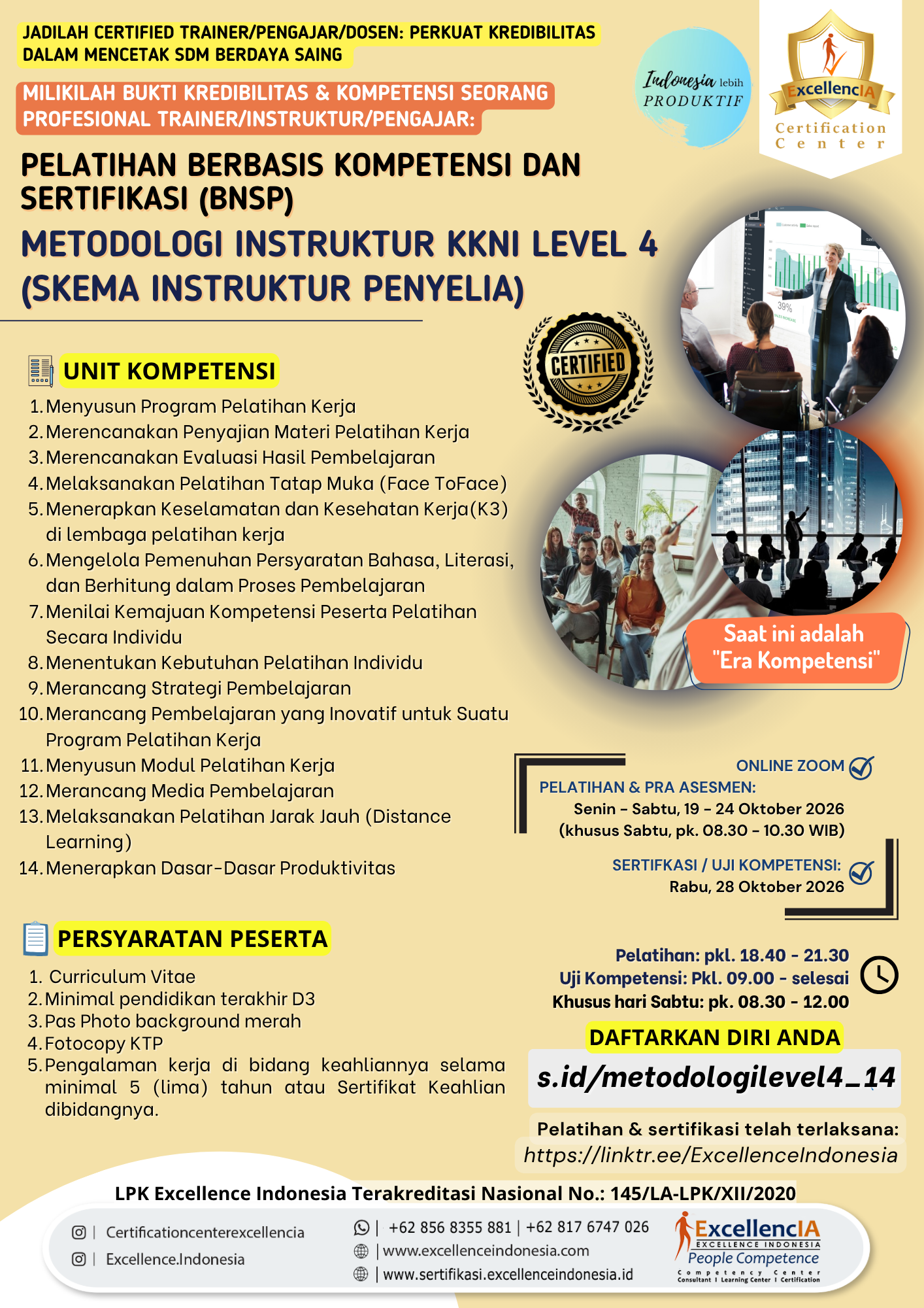 Flyer Metodologi Instruktur Level 4 Oktober 2026